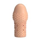 Стимулююча насадка на голівку пеніса Pretty Love Becks з пухирцями, бежева, 8 × 3,8 см вид 5