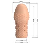 Стимулююча насадка на голівку пеніса Pretty Love Becks з пухирцями, бежева, 8 × 3,8 см вид 8