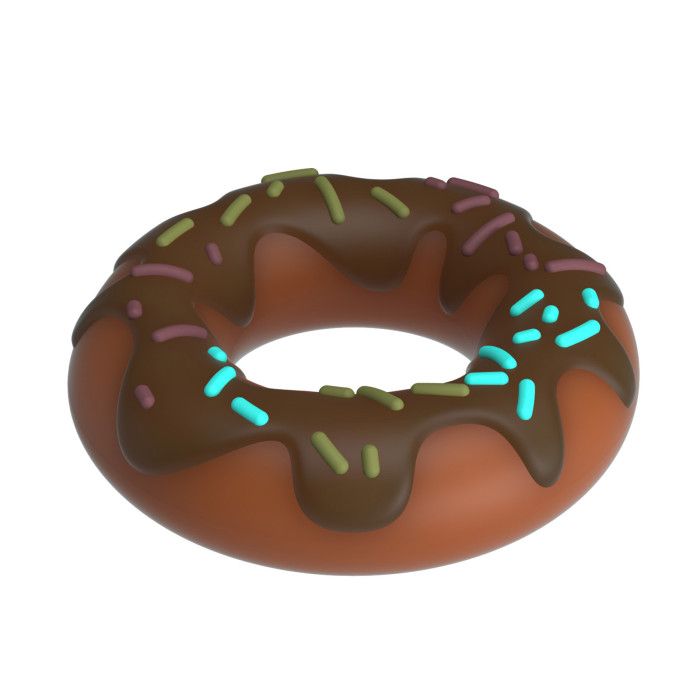 Эрекционное кольцо Pretty Love Choco в форме пончика с кремом, коричневое, 4,6 х 2 см вид 5