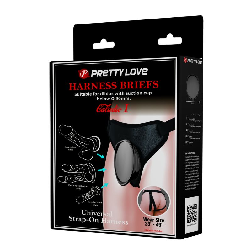 Трусики для страпона на ремінцях Pretty Love Caludio I, чорні вид 7