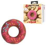 Эрекционное кольцо Pretty Love Berry в форме пончика с кремом, розовое, 4,6 х 2 см