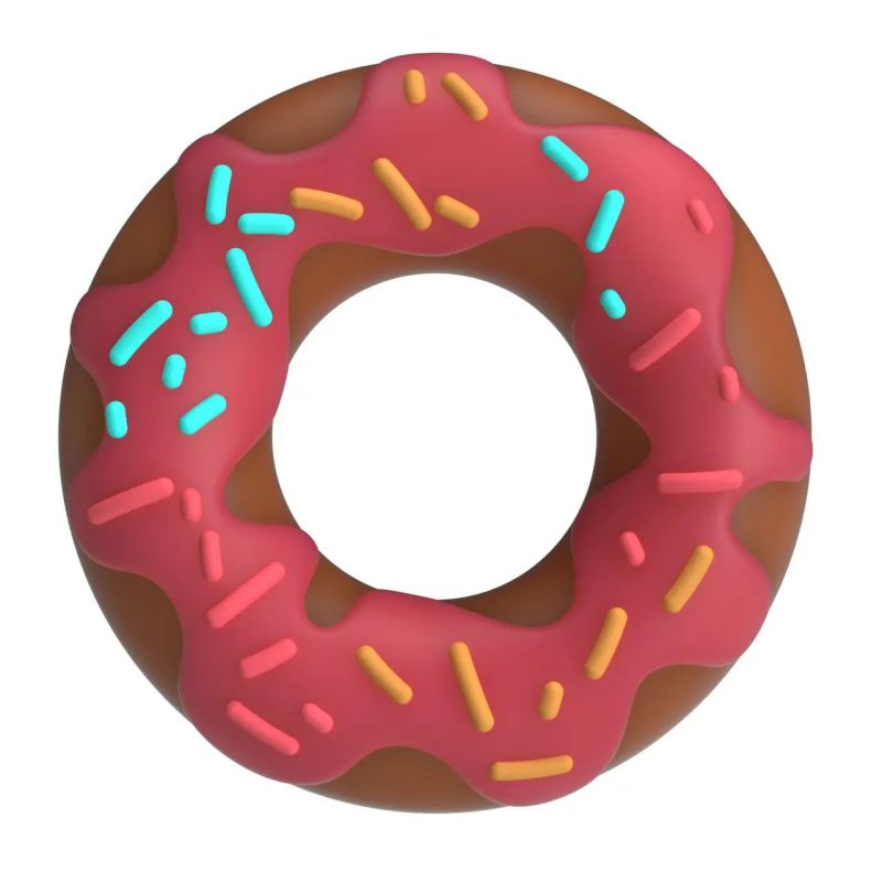 Ерекційне кільце Pretty Love Berry у формі пончика з кремом, рожеве, 4,6 × 2 см вид 3