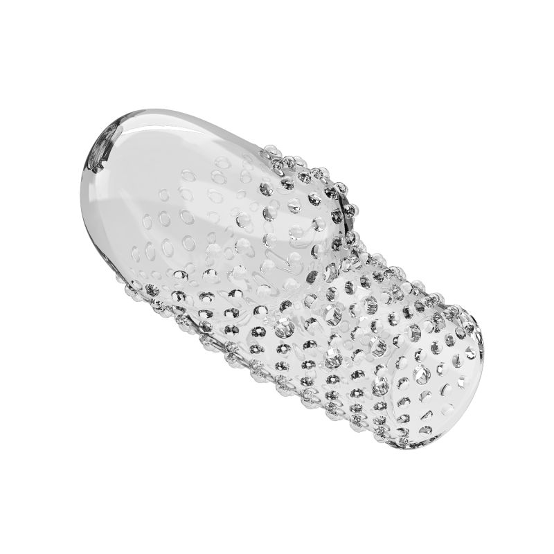 Стимулююча насадка на голівку пеніса Pretty Love Becks з пухирцями, прозора, 8 × 3,8 см вид 7