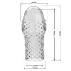 Стимулююча насадка на голівку пеніса Pretty Love Becks з пухирцями, прозора, 8 × 3,8 см вид 8