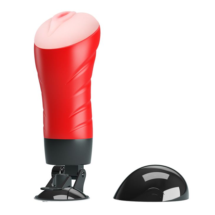 Мастурбатор вагіна в колбі на присоску з регульованим нахилом Delia Men's Stroker, бежевий, 28,3 см вид 5