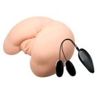 Мастурбатор попка з двома отворами та вібрацією, бежевий, 25 × 22 см вид 3