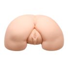 Мастурбатор попка з двома отворами та вібрацією, бежевий, 25 × 22 см вид 4