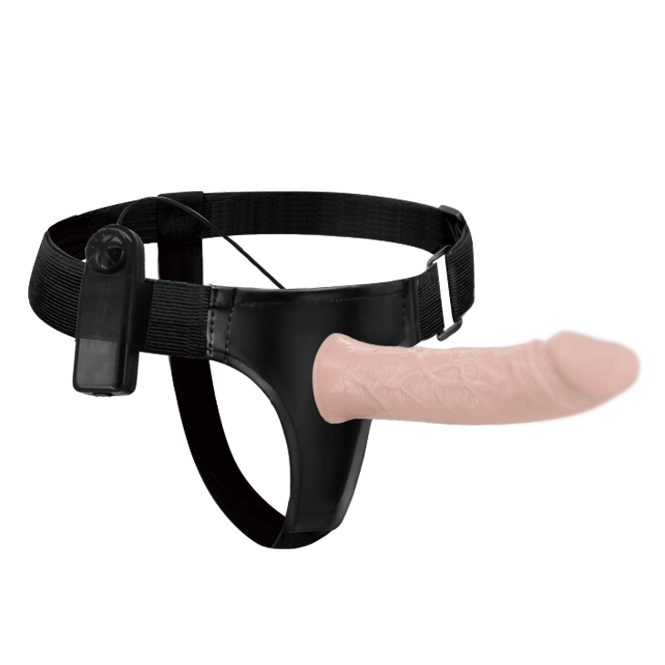 Страпон на ременях BAILE Ultra з вібрацією, з пультом, 15 × 4,2 см вид 9