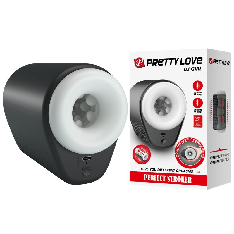 Автоматичний мастурбатор наскрізний Pretty Love DJ GIRL з вібрацією, 15,6×11,1 см вид 2