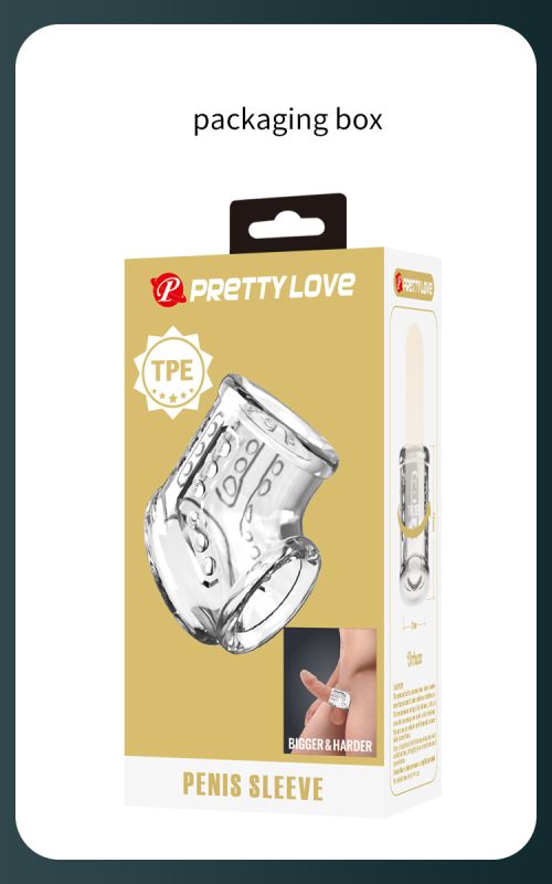 Стимуюча насадка на пеніс Pretty Love Penis Sleeve, прозрачна, 7,2 х 4,7 см вид 19