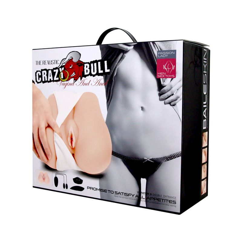 Мастурбатор реалістичний вагіна та анус CRAZY BULL з вібрацією, 20×19×11,5 см вид 18