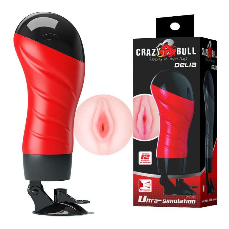 Мастурбатор-вагіна з вібрацією Crazy Bull Delia на присосці, 28.3×10 см вид 2