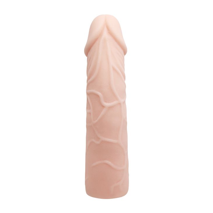 Насадка на пеніс Baile Penis Sleeve, подовжуюча, бежева, 17 × 2,5 см вид 5