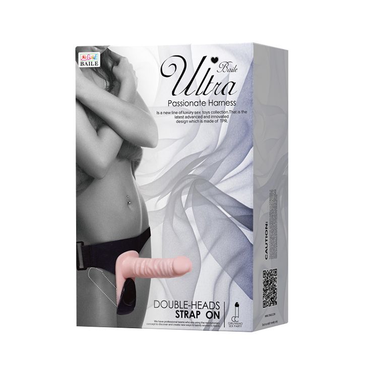 Страпон жіночий подвійний BAILE Ultra Passionate з вібрацією, 18 × 3,5 см вид 11