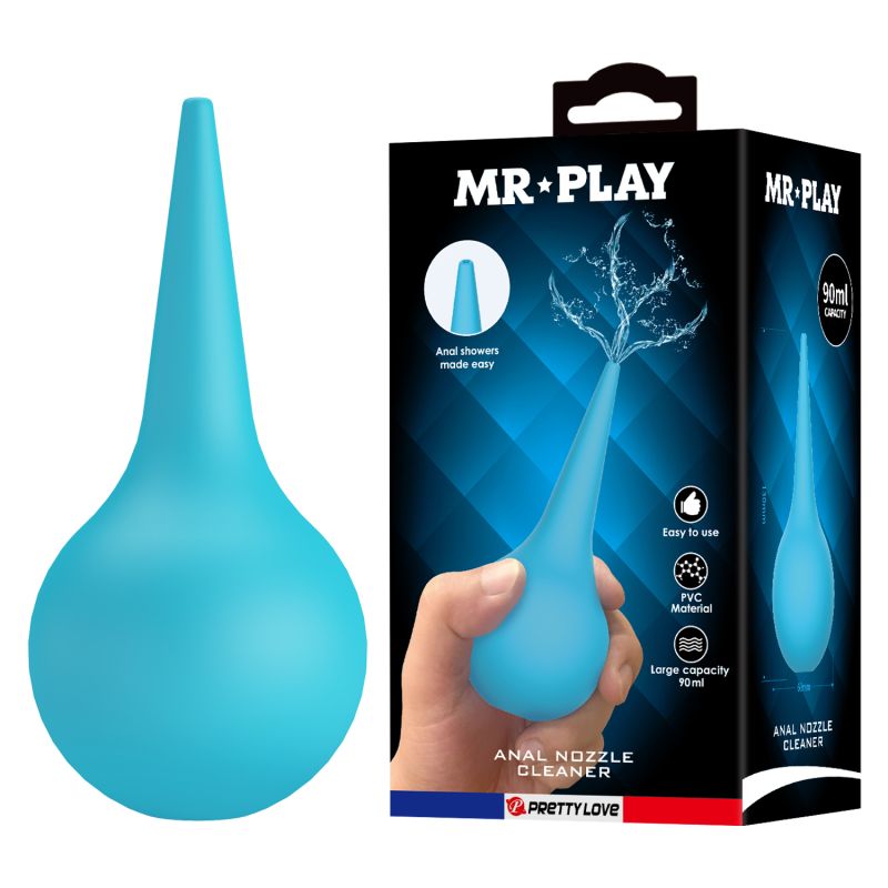 Анальний душ MR PLAY блакитний, 90 мл, 13 х 6 см вид 2