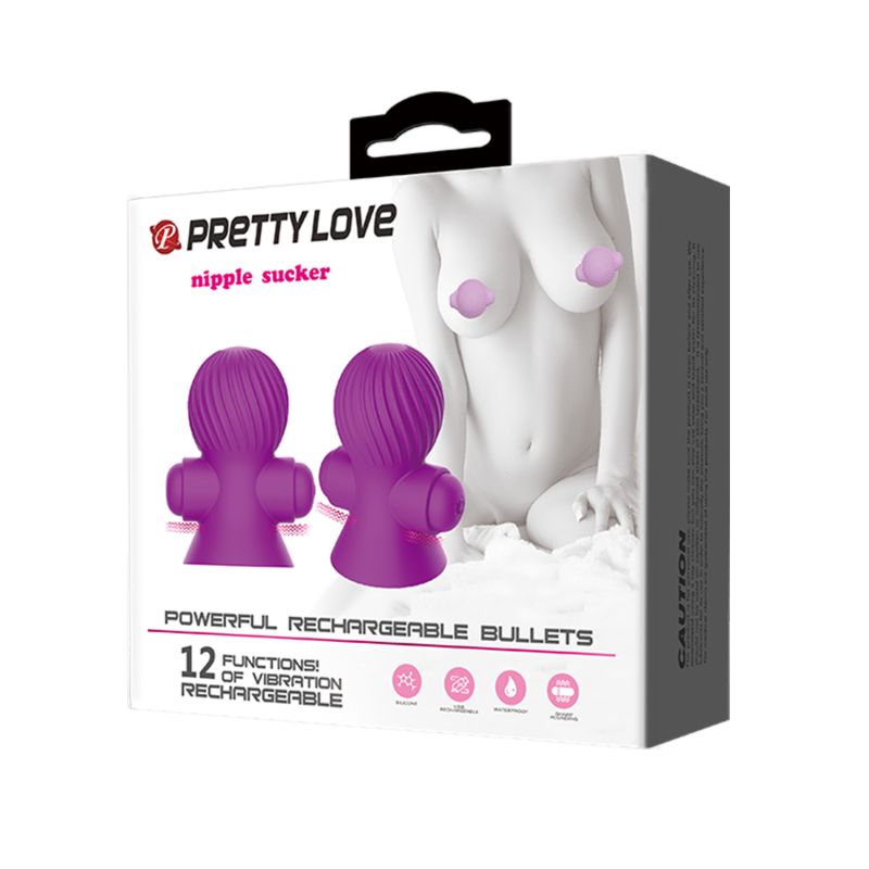 Вібростимулятори для сосків PRETTY LOVE Nipple Sucker,фіолетові вид 11