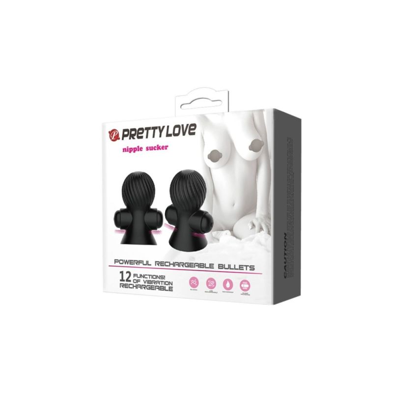 Вібростимулятор для сосків PRETTY LOVE Nipple Sucker, чорний вид 9