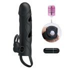 Вібронасадка на пеніс PRETTY LOVE Penis Sleeve, чорна, 12 × 3,3 см вид 10