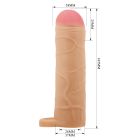 Удлиняющая насадка на пенис PRETTY LOVE Bunion реалистичная, бежевая, 16.5 х 3.8 см вид 9