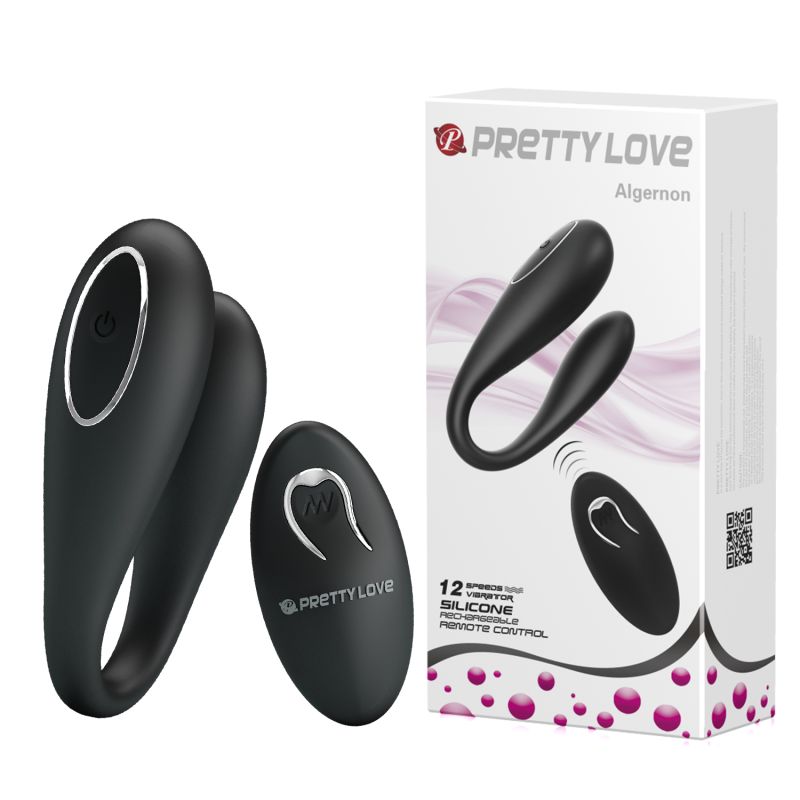 Вібратор для пар PRETTY LOVE Algernon з пультом, чорний вид 2