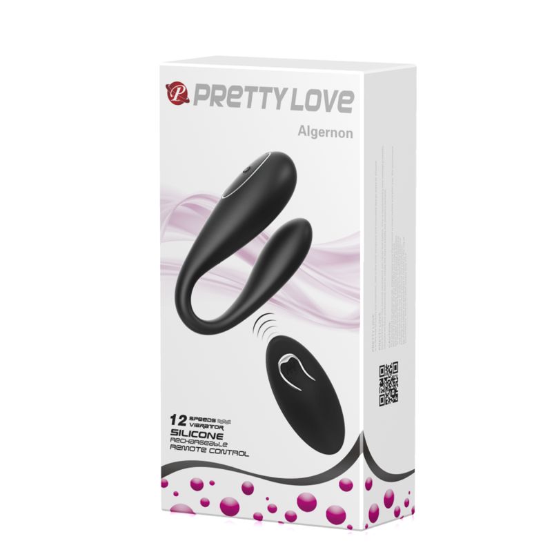 Вібратор для пар PRETTY LOVE Algernon з пультом, чорний вид 13