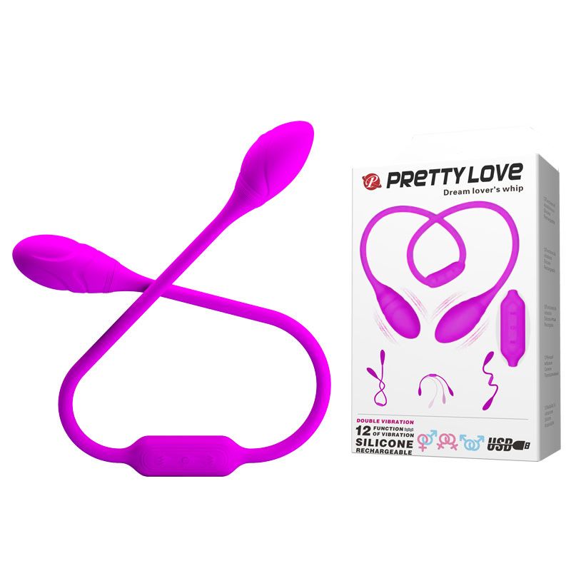Гнучкий вібростимулятор для пар PRETTY LOVE Dream Lover's Whip, фіолетовий, 65.5 х 3.2 см вид 2