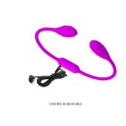 Гибкий вибростимулятор для пар PRETTY LOVE Dream Lover's Whip, фиолетовый, 65.5 х 3.2 см вид 10
