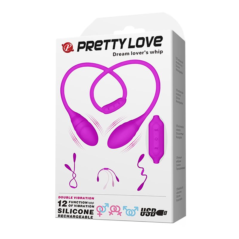Гнучкий вібростимулятор для пар PRETTY LOVE Dream Lover's Whip, фіолетовий, 65.5 х 3.2 см вид 12