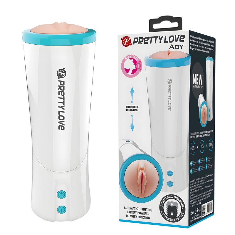 Мастурбатор із фрикціями PRETTY LOVE Aby з голосом, в колбі, 24.6 см вид 2
