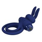 Виброкольцо двойное PRETTY LOVE Vibro Bunny III со стимуляцией для клитора, синее, 9.7 х 6.5 см вид 7