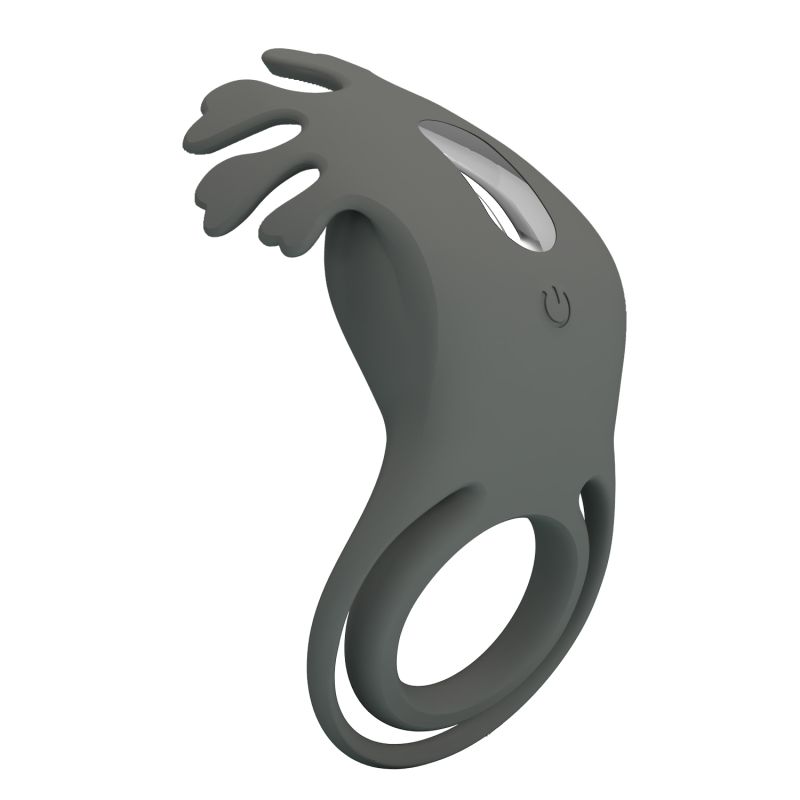 Эрекционное виброкольцо PRETTY LOVE Master Ring двойное, с ушками для клитора, серое, 8.5 х 4.1 см вид 6