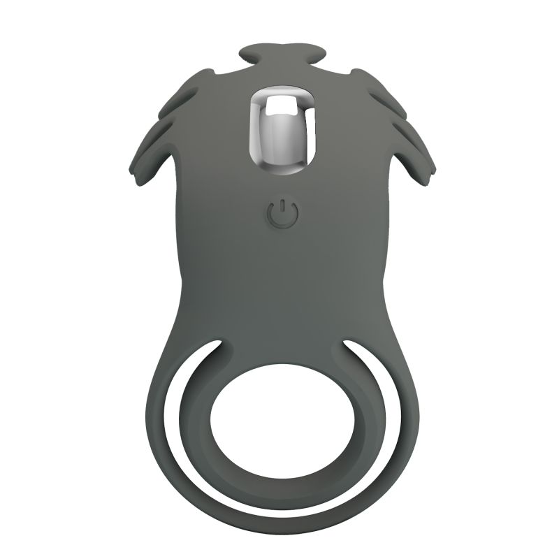 Эрекционное виброкольцо PRETTY LOVE Master Ring двойное, с ушками для клитора, серое, 8.5 х 4.1 см вид 7