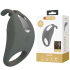 Ерекційне віброкільце PRETTY LOVE Master Ring з вусиками для клітора, сіре, 7.5 х 4 см вид 12