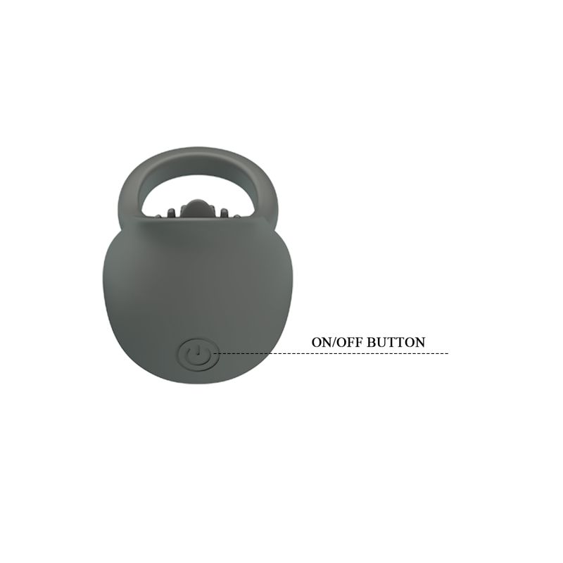Эрекционное виброкольцо PRETTY LOVE Master Ring со стимулятором клитора с язычком, серое, 8 х 4 см вид 9