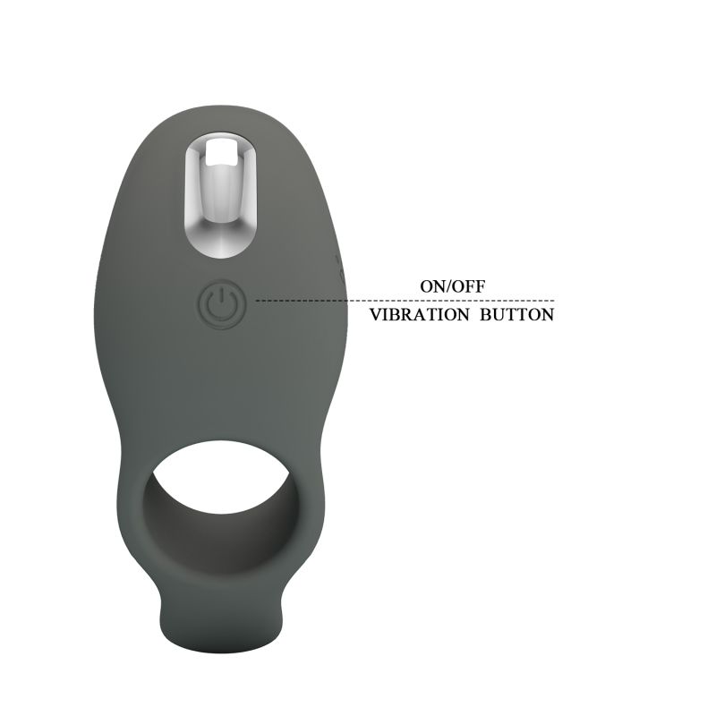 Ерекційне віброкільце PRETTY LOVE Master Ring, сіре, 11 х 4.5 см вид 9