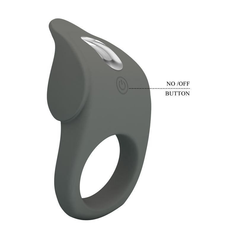 Ерекційне віброкільце PRETTY LOVE Master Ring силіконове, сіре, 8.7 х 5 см вид 9