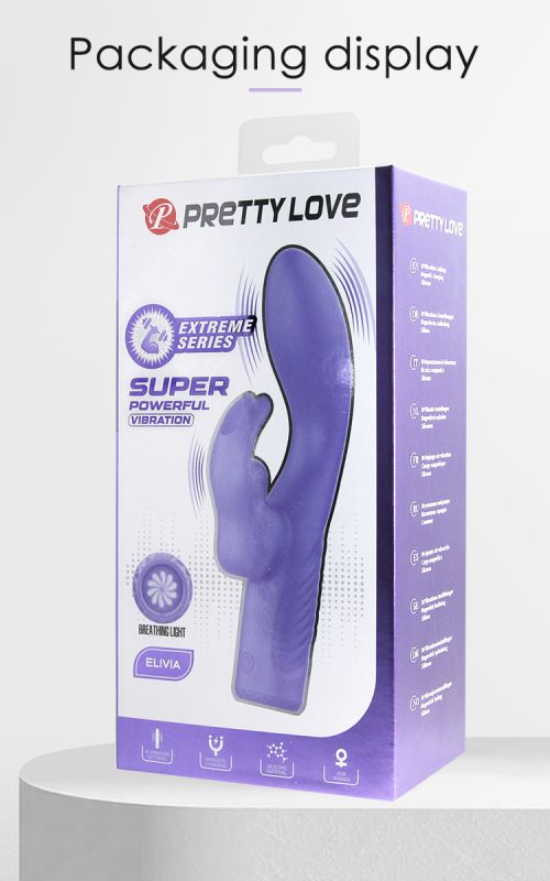 Мини вибратор-кролик Pretty Love Elivia, фиолетовый, 17.2 см х 3.4 см вид 23