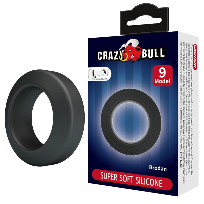 Эрекционное кольцо Crazy Bull Model 9 Brodan, чёрное, 5.5 х 1 см вид 2