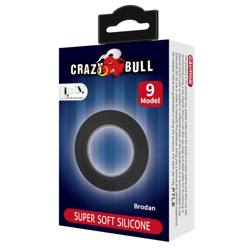 Эрекционное кольцо Crazy Bull Model 9 Brodan, чёрное, 5.5 х 1 см вид 10