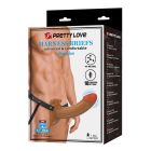 Страпон реалістичний порожнистий PRETTY LOVE Bradden з вібрацією, коричневий, 23 х 4.5 см вид 11