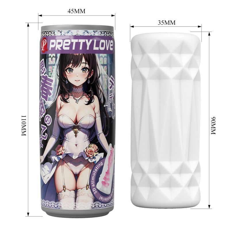 Мастурбатор PRETTY LOVE Pop-Top у вигляді банки, фіолетовий, 9 х 3.5 см вид 8