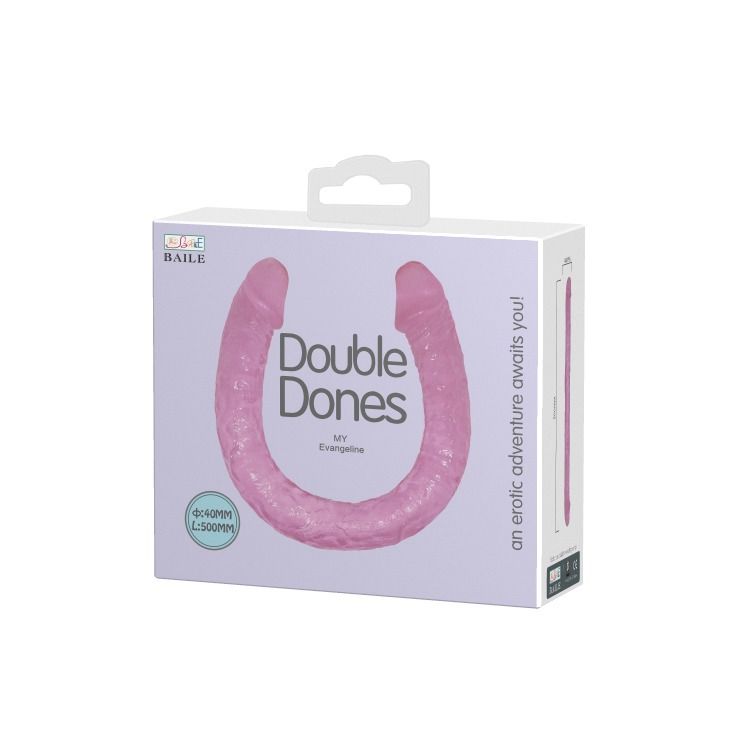 Фалоімітатор двосторонній рожевий Double Dones вид 6