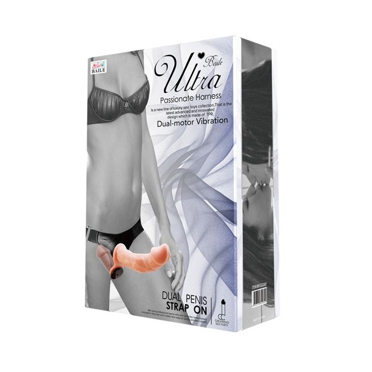 Подвійний страпон з вібрацією Ultra Passionate Harness Dual Vibration з провідним пультом керування вид 9