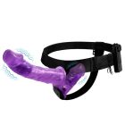 Подвійний страпон із вібрацією фіолетовий - Ultra Passionate Harness Dual Vibration Purple вид 2