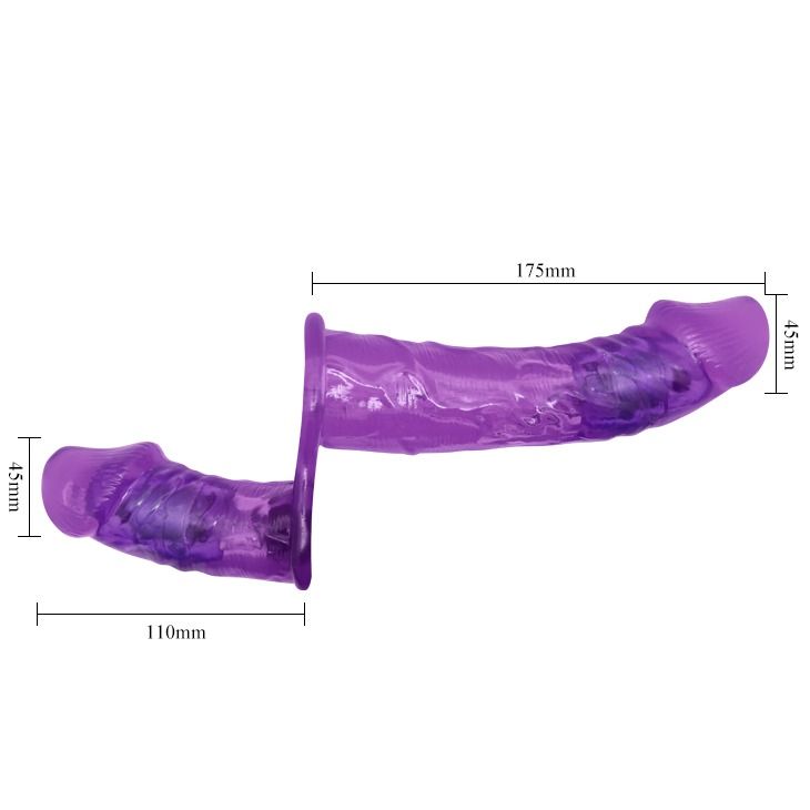 Подвійний страпон із вібрацією фіолетовий - Ultra Passionate Harness Dual Vibration Purple вид 6