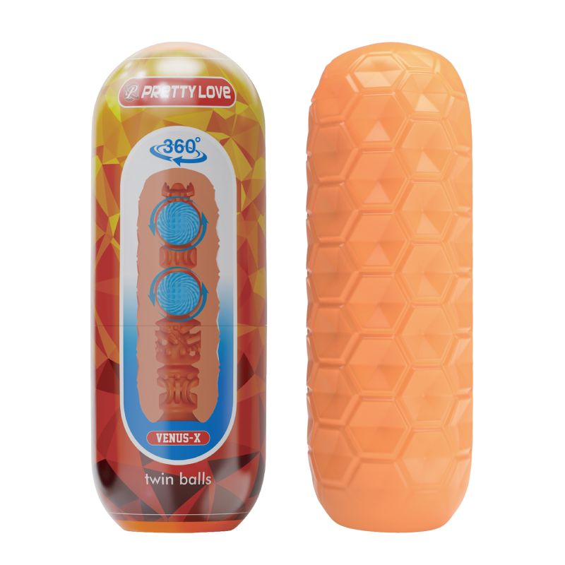 Мастурбатор Pretty Love Venus-X Orange з кульками для стимуляції, 18 х 6.5 см вид 3