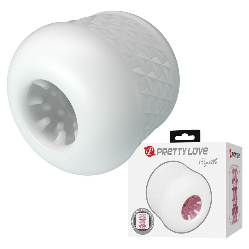 Міні-мастурбатор нереалістичний Pretty Love Crystle, білий вид 2