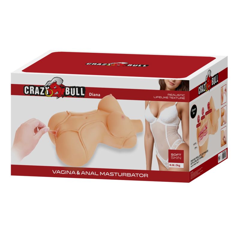 Мастурбатор-торс CRAZY BULL Diana, реалістичний, 37 см х 22 см вид 12