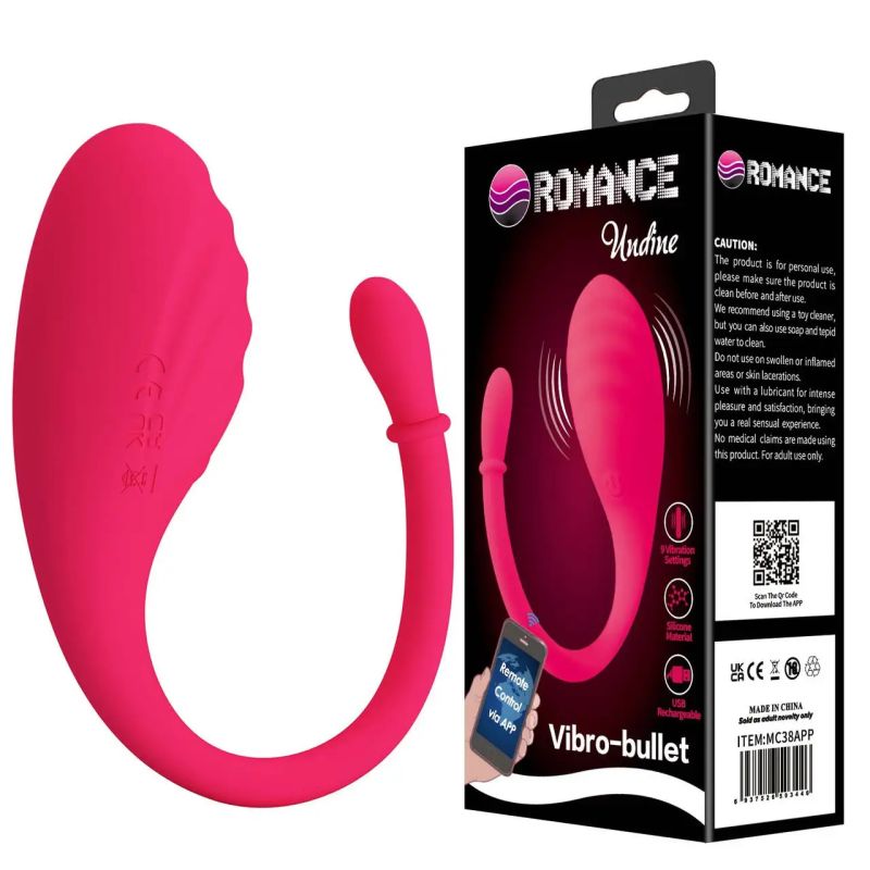 Виброяйцо BAILE Romance Undine силиконовое, с приложением, розовое, 20.5 х 3.4 см вид 2