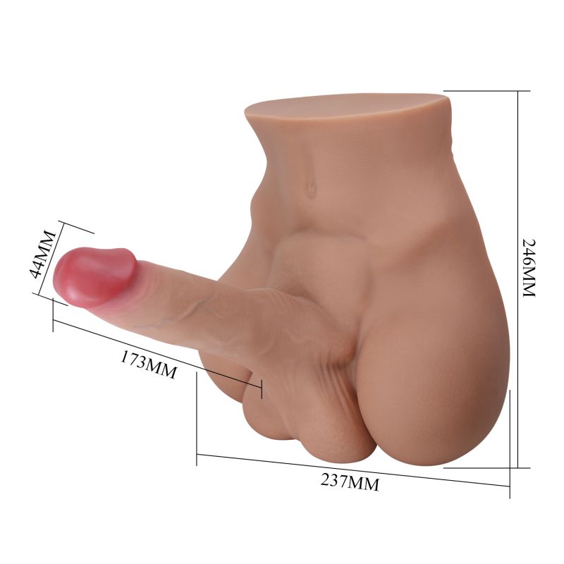 Мастурбатор реалістичний CRAZY BULL Rhynе пеніс та анус, бежевий, 24,6×23,7 см вид 9